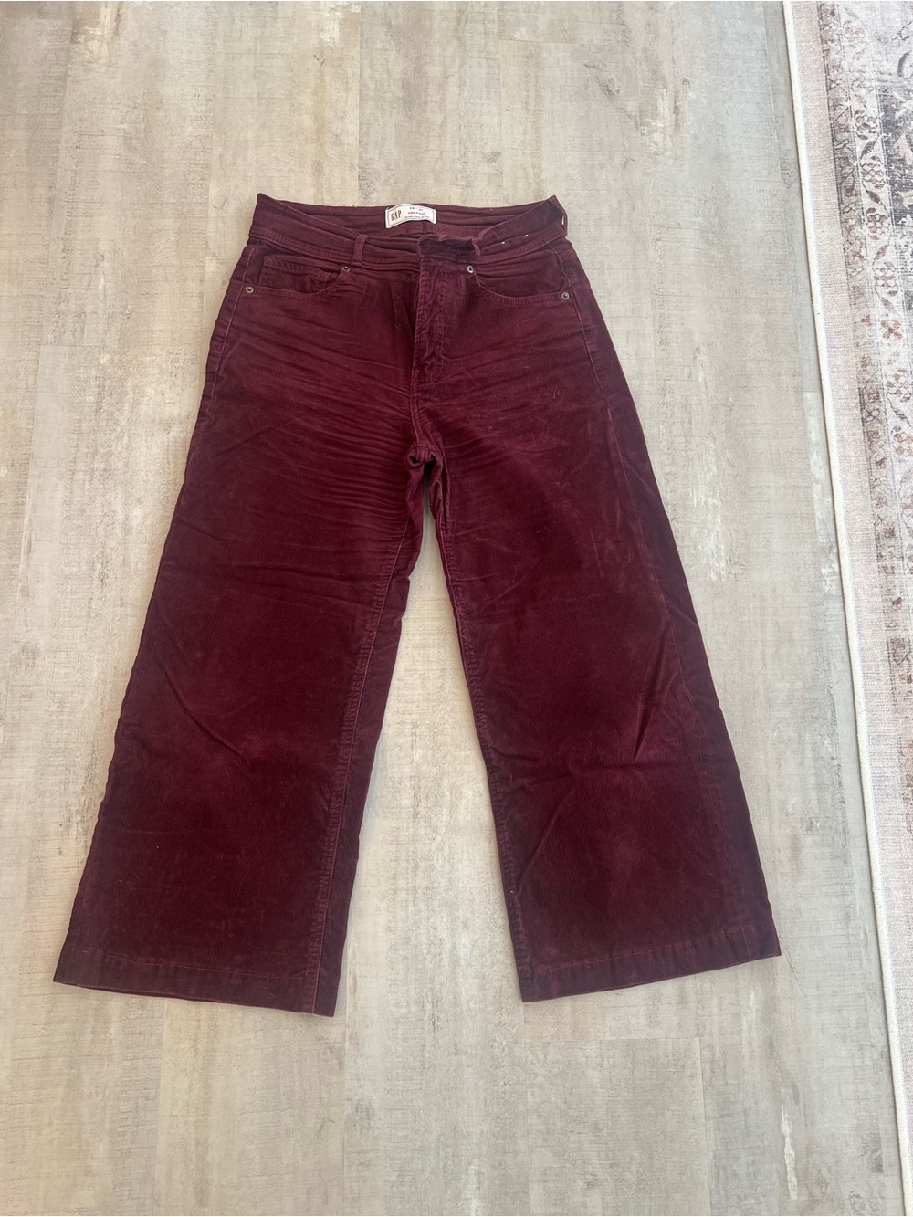 GAP High Stride Corduroy Pants in Deep Wine